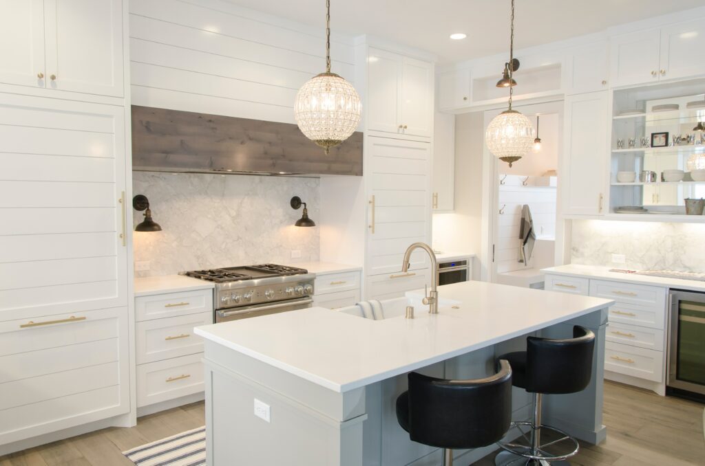 white kitchen with smart appliances