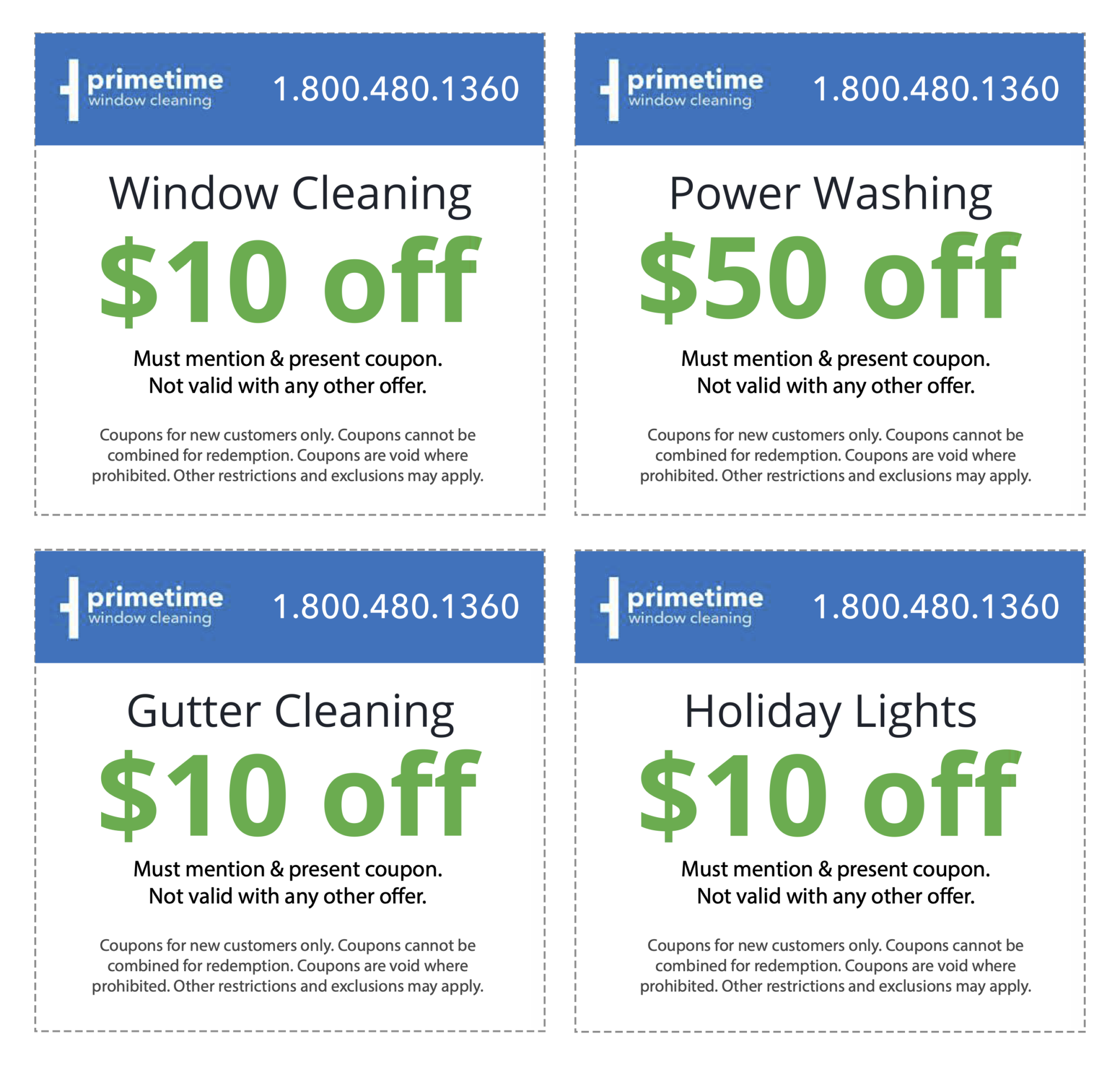 Coupons Prime Time Window Cleaning